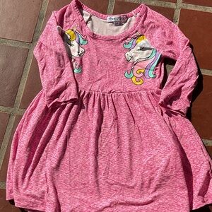Freestyle Girls Pink Unicorn Long Sleeve Dress